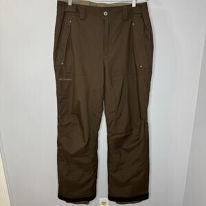 Columbia Mens Winter Snowboard Ski Pants Brown Omni Tech Outdoor Sz L